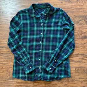 Gap Green and Blue Plaid Button Down Shirt Size Small